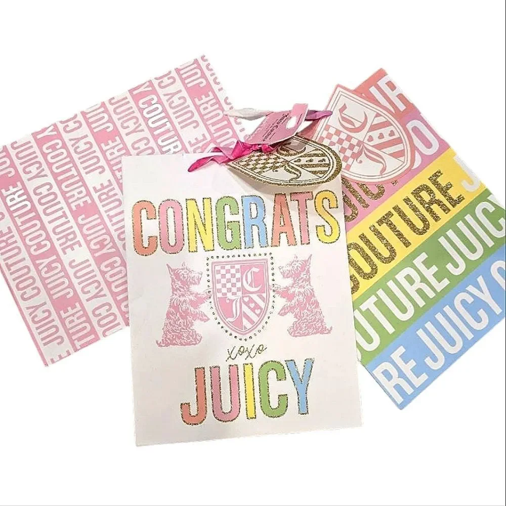 Juicy Couture Home Congrats & Bold Logo 3-PC Gift‎ Bags Set